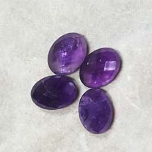 13X18MM FACETED OVAL CABOCHON AMETHYST(2PCS/BAG)